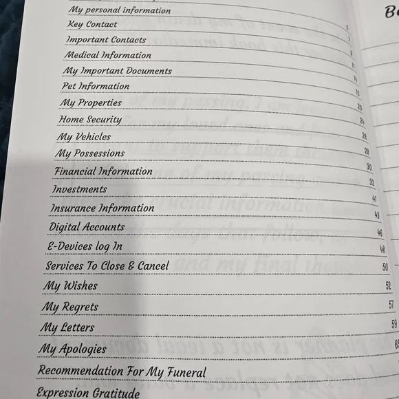 Floral End of Life Organizer Planner - Picture 4 of 11